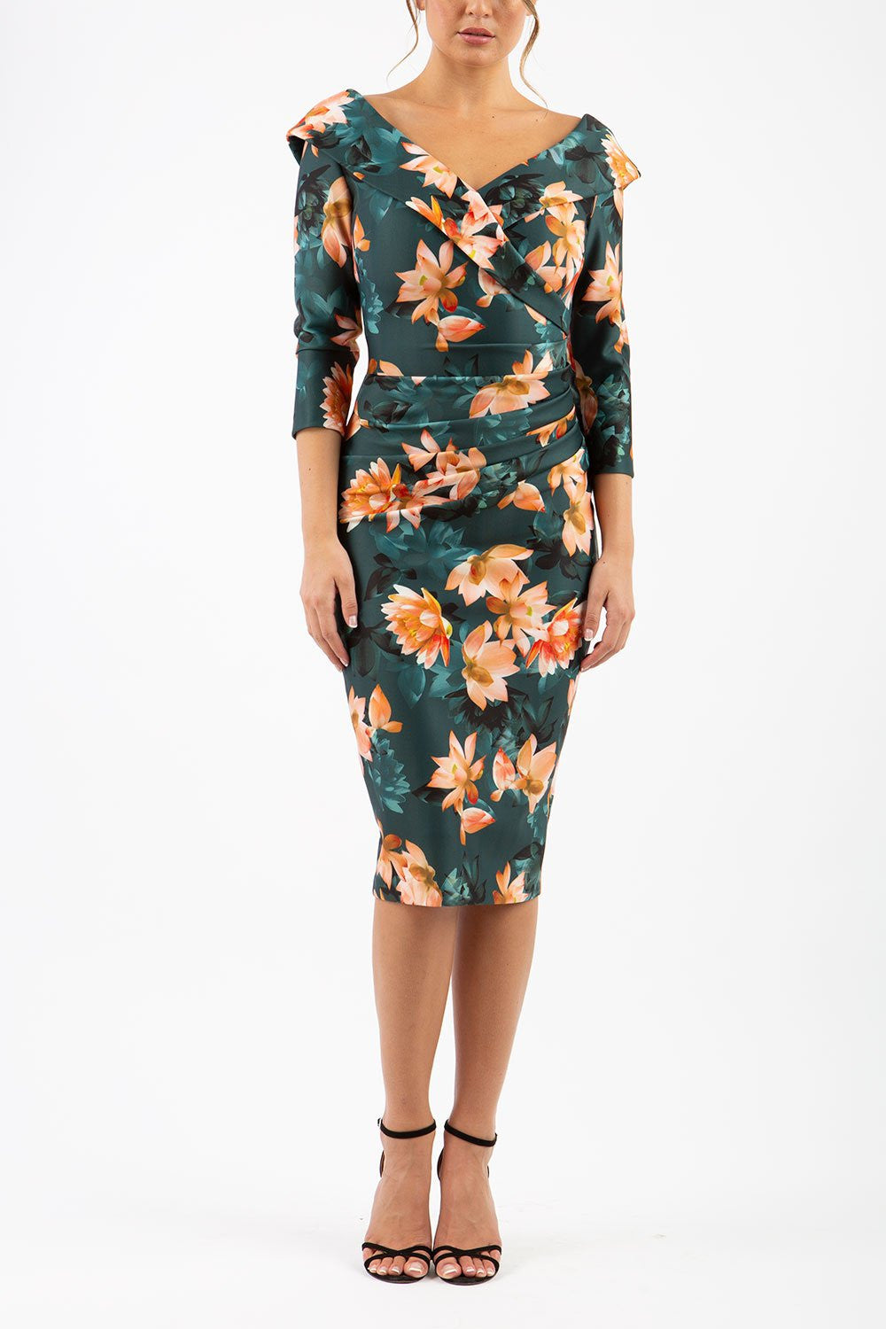 Eliza Contour Stretch 3/4 Sleeve Dress 