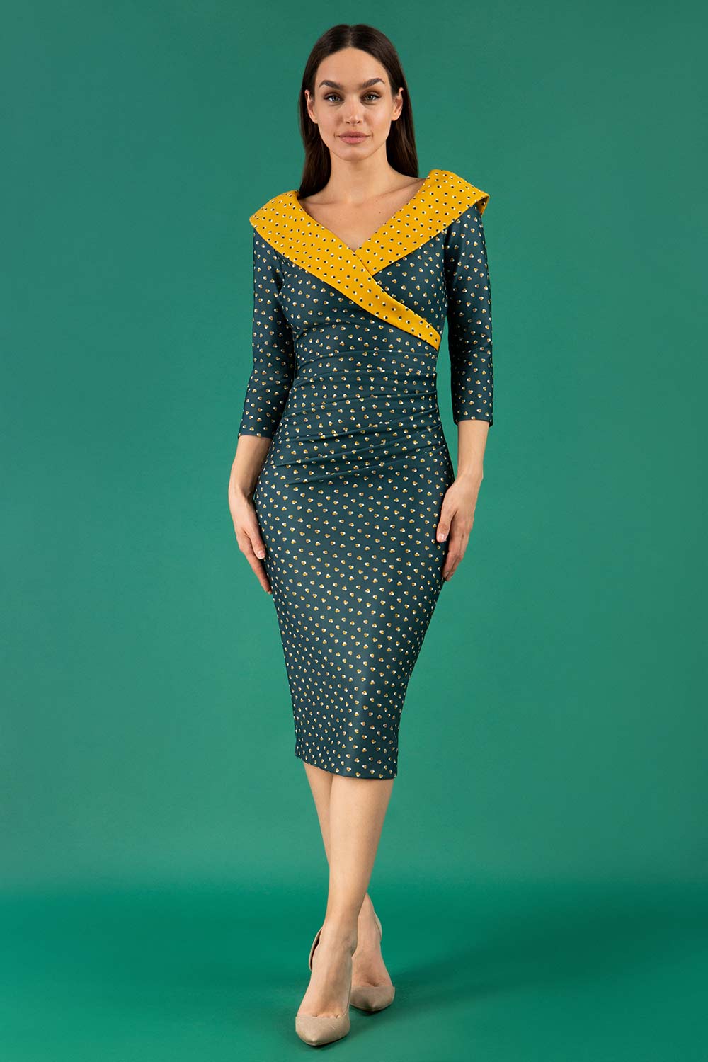 Eliza Triangles Print Dress Vintage Flair | DivaCatwalk Eliza Triangles Print Dress Vintage Flair | DivaCatwalk