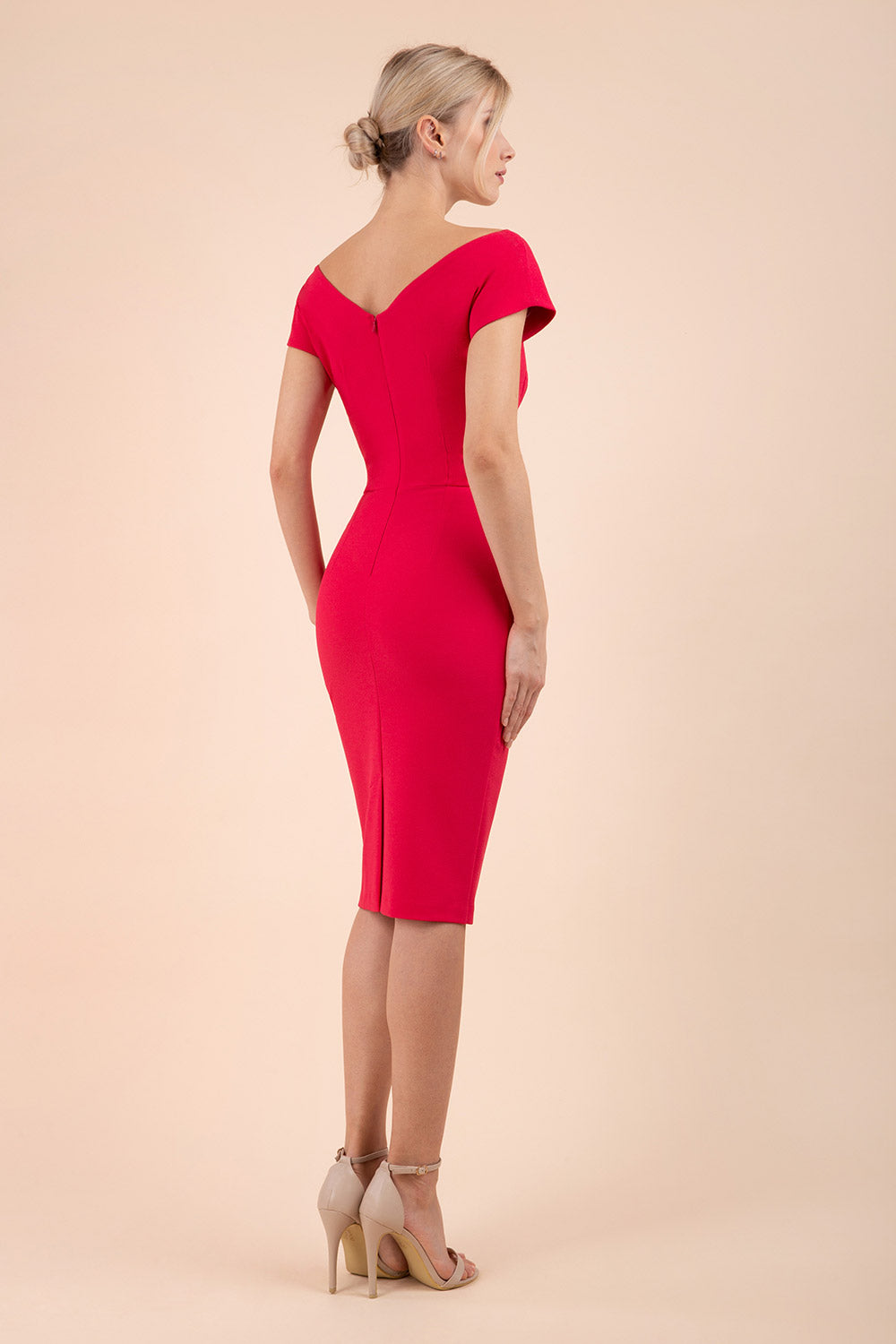 Evelyn Peplum Dress Ripple Crepe with Hourglass Fit Evelyn Peplum Dress Ripple Crepe with Hourglass Fit