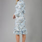 Fern Sleeved Blue Printed Dress 