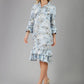 Fern Sleeved Blue Printed Dress 