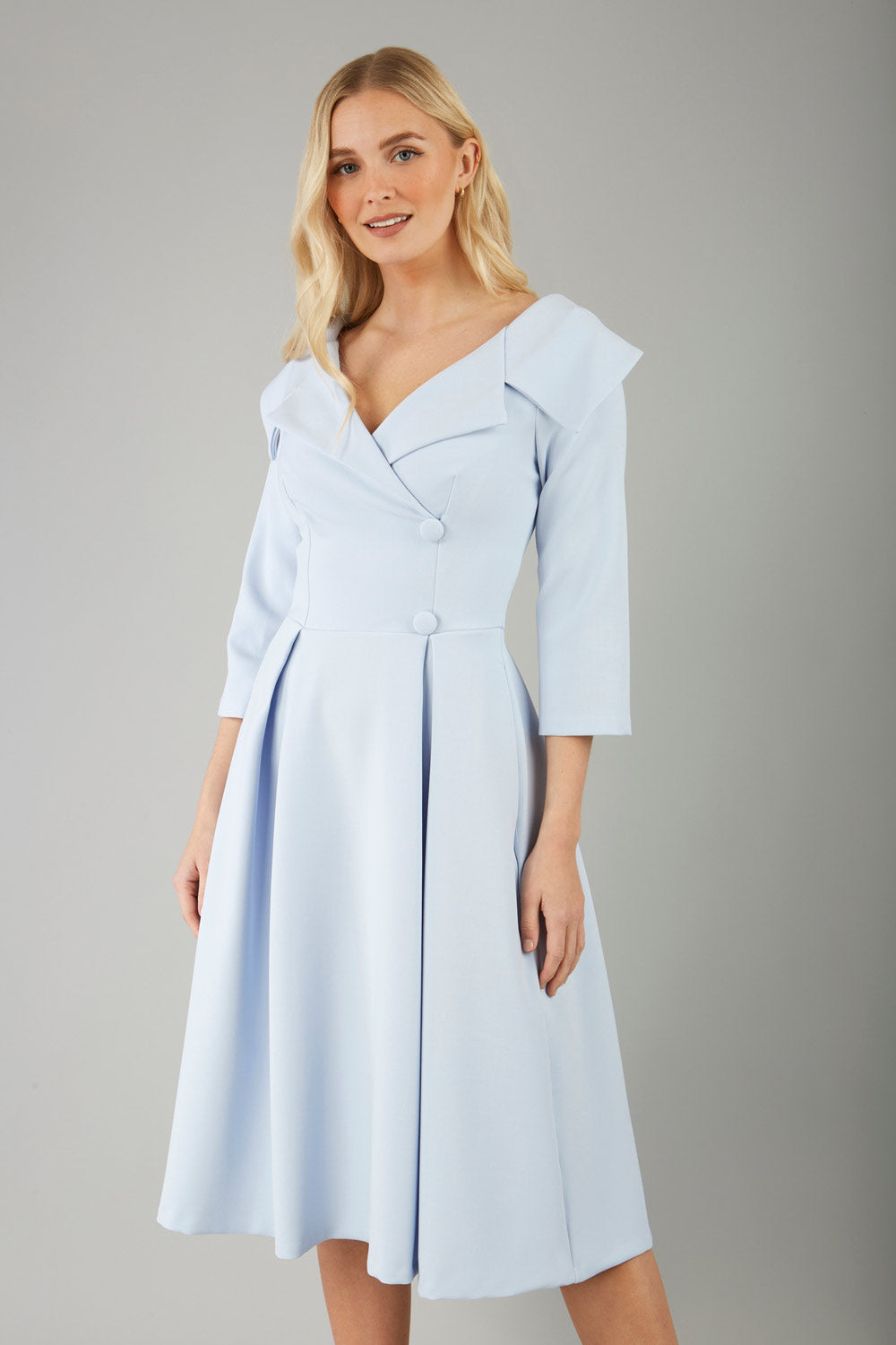 Gatsby Sleeved Oversized Collar Swing Dress 