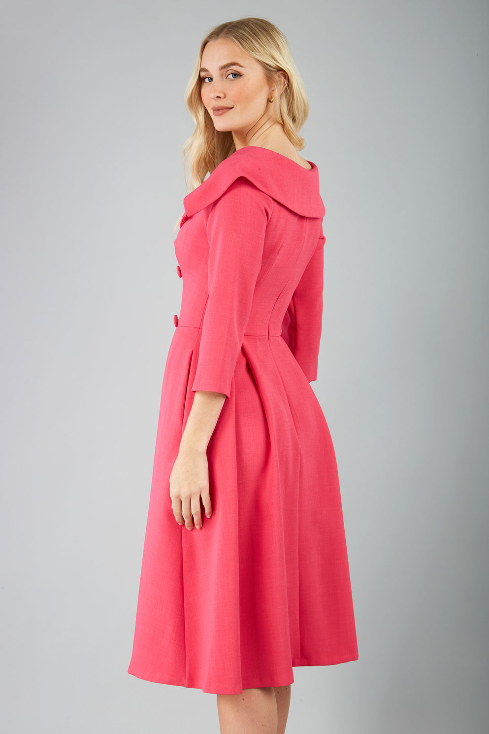Gatsby Sleeved Oversized Collar Swing Dress 