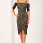 HYBRID ISLA CREPE BARDOT LACE DRESS 