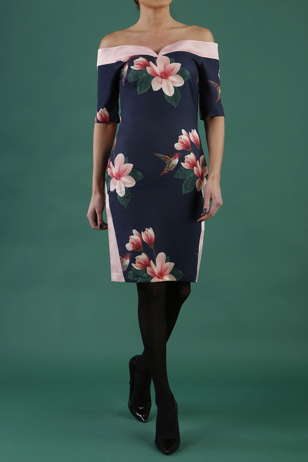 HYBRID LAURIE OFF SHOULDER PRINT DRESS 