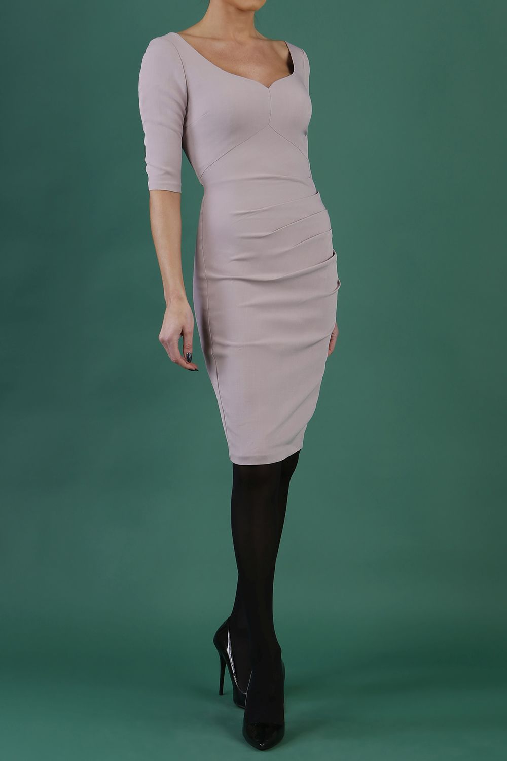 HYBRID MAURA CREPE SWEETHEART NECKLINE DRESS 