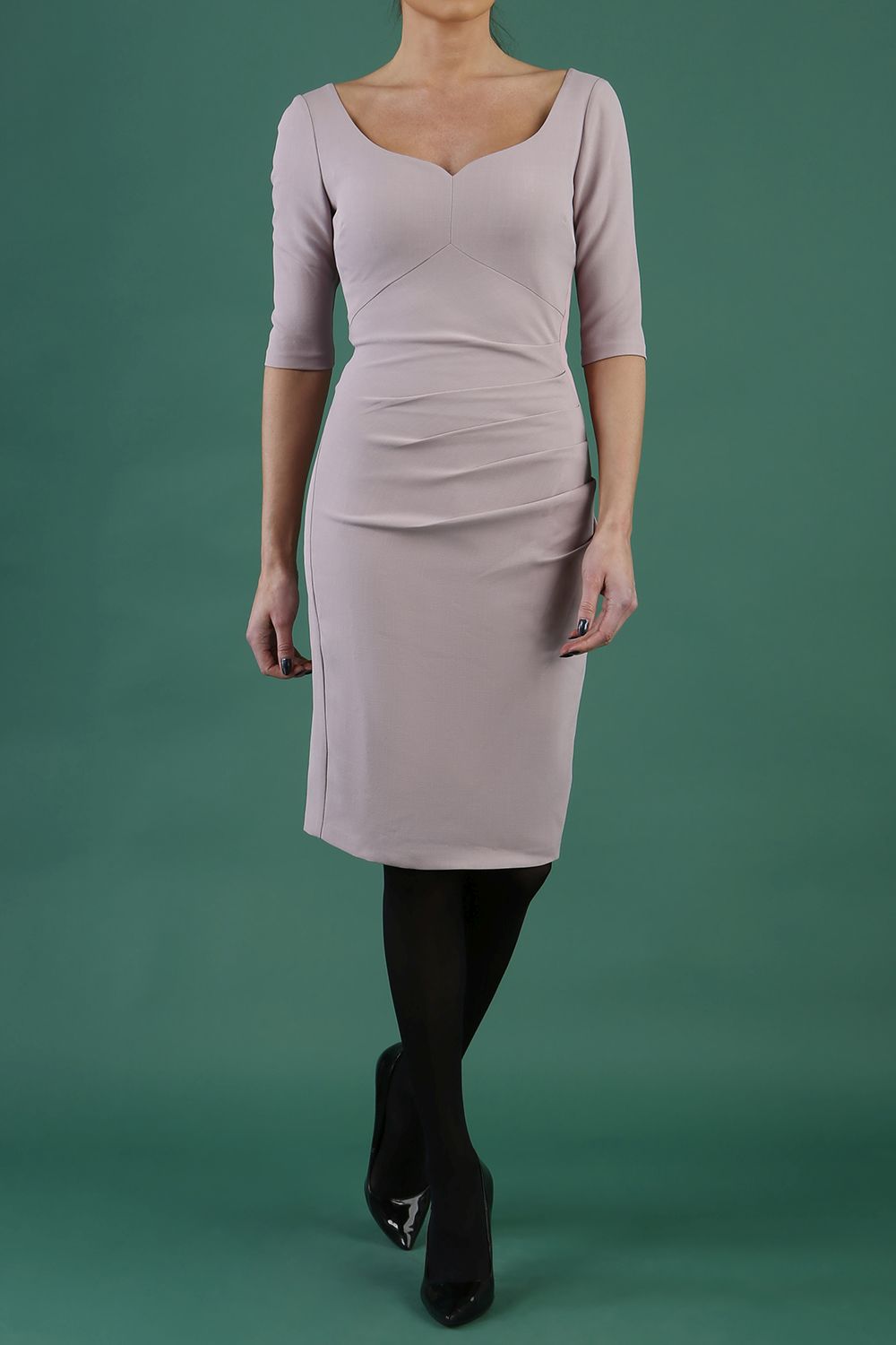 HYBRID MAURA CREPE SWEETHEART NECKLINE DRESS 