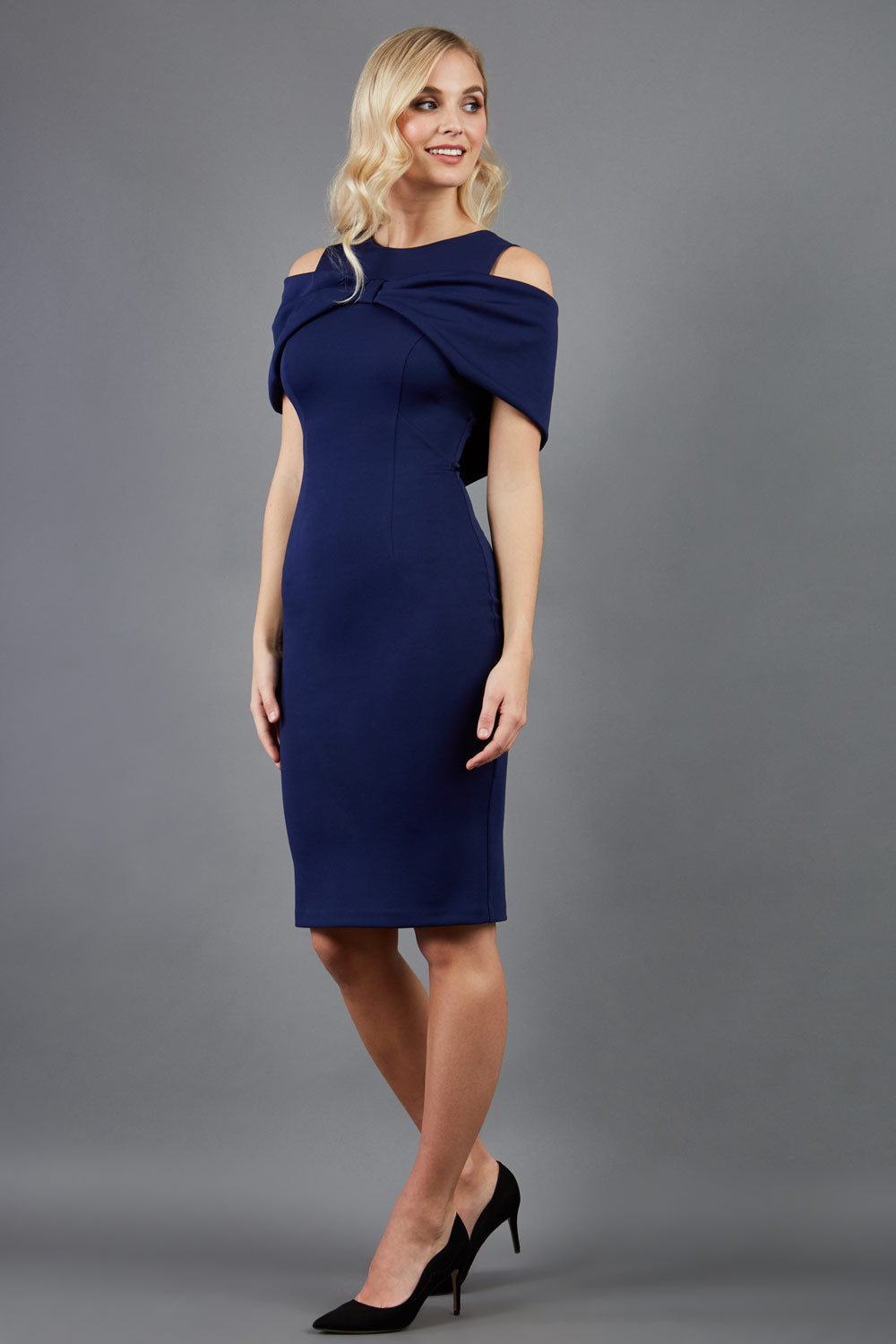 Halo Cape Pencil Dress 