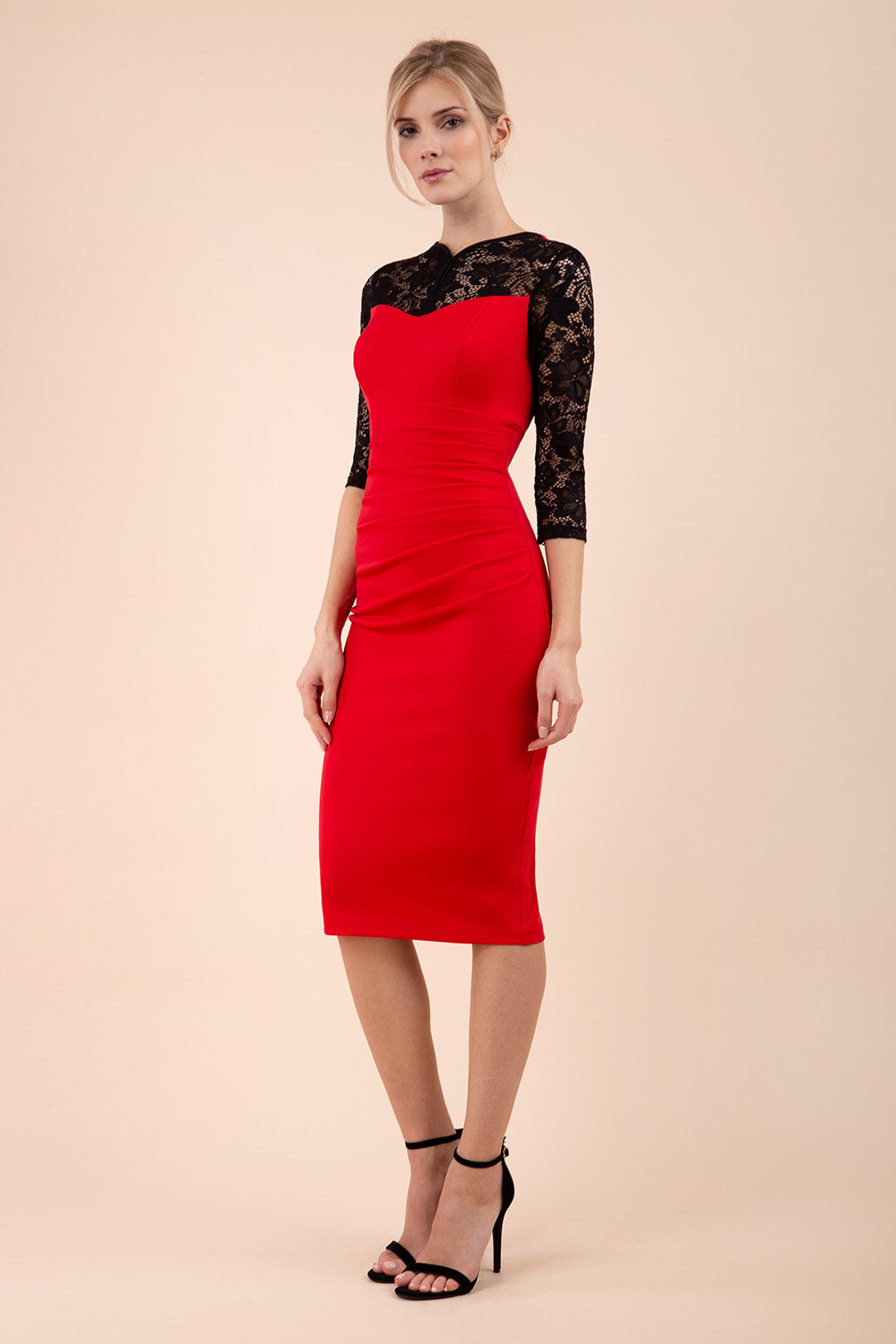 Haversham Contrast Lace Pencil Dress 