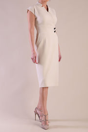 Model wearing diva catwalk Derby pencil skirt dress