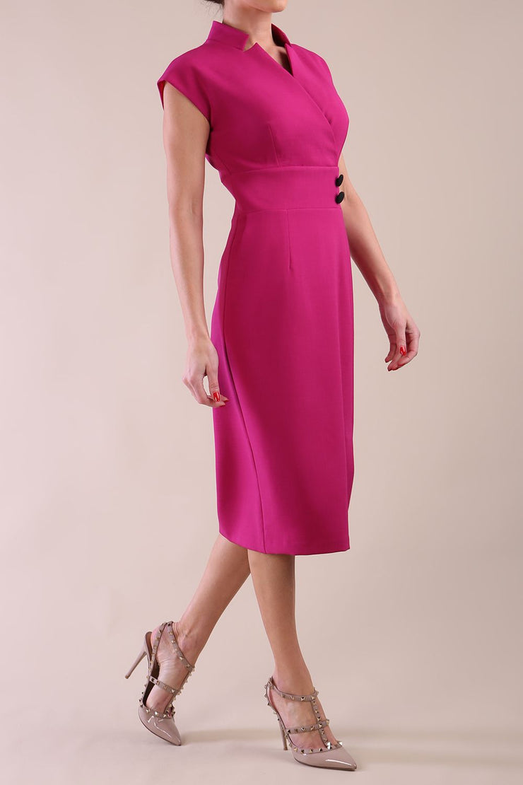 Model wearing diva catwalk Derby pencil skirt dress