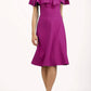 model is wearing diva catwalk layla plain a-line swing dress in pink front