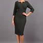 Lovelly Sweetheart Neckline Sleeved Pencil Dress 