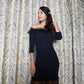 Lyrical Off Shoulder Black Dress 