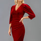 Marianne Velvet Velour V neck Dress 