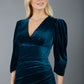 Marianne Velvet Velour V neck Dress 