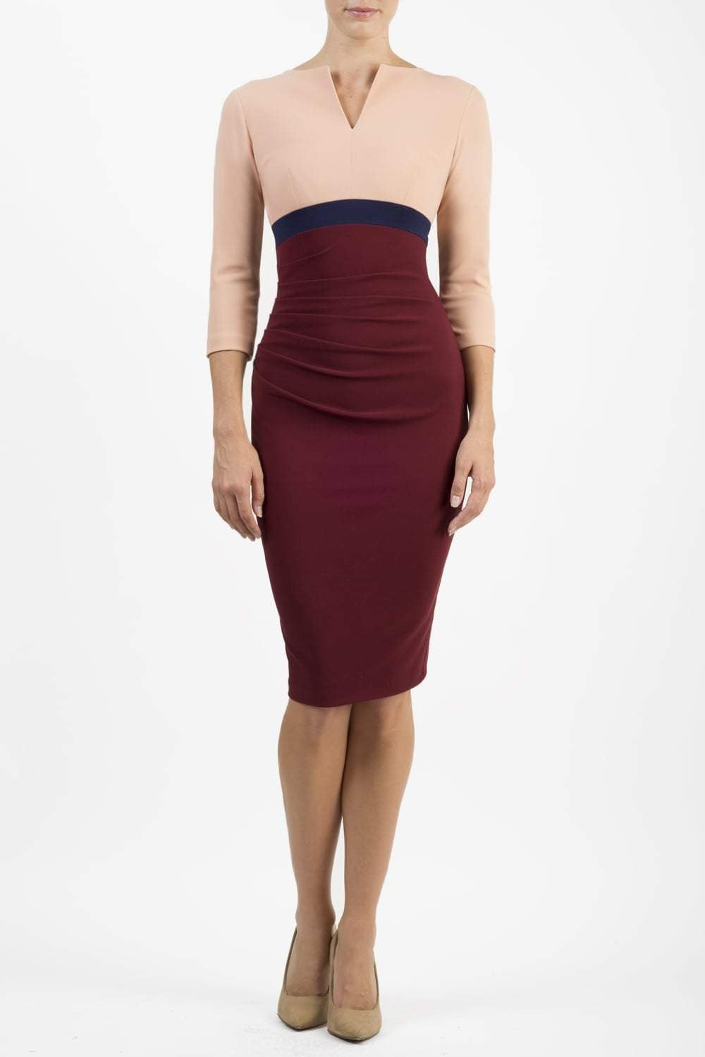 Nadia 3/4 Sleeve Colour Block Dress 