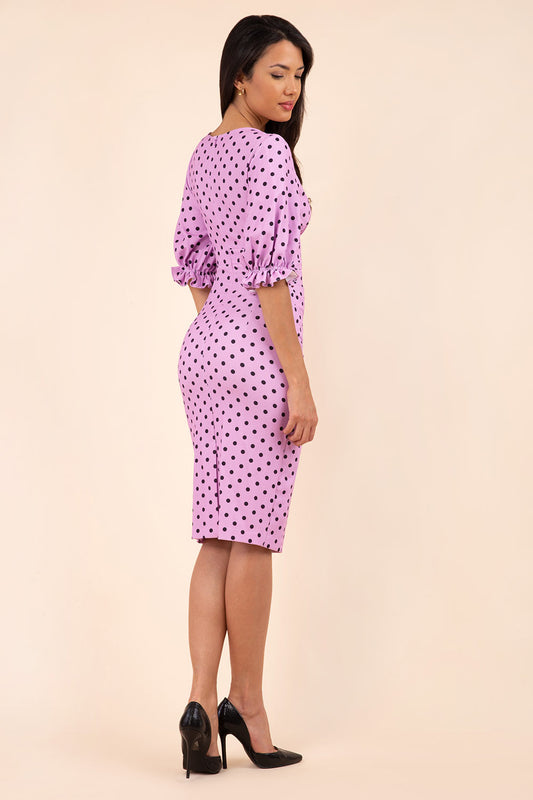 Palacio Polka Dot Print Sleeved Dress 