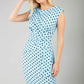 Perry Polka Dot Print Sleeveless Pencil Dress 