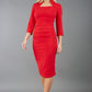 Plaza Trapezium neckline Cutout Pencil Sleeved Dress 