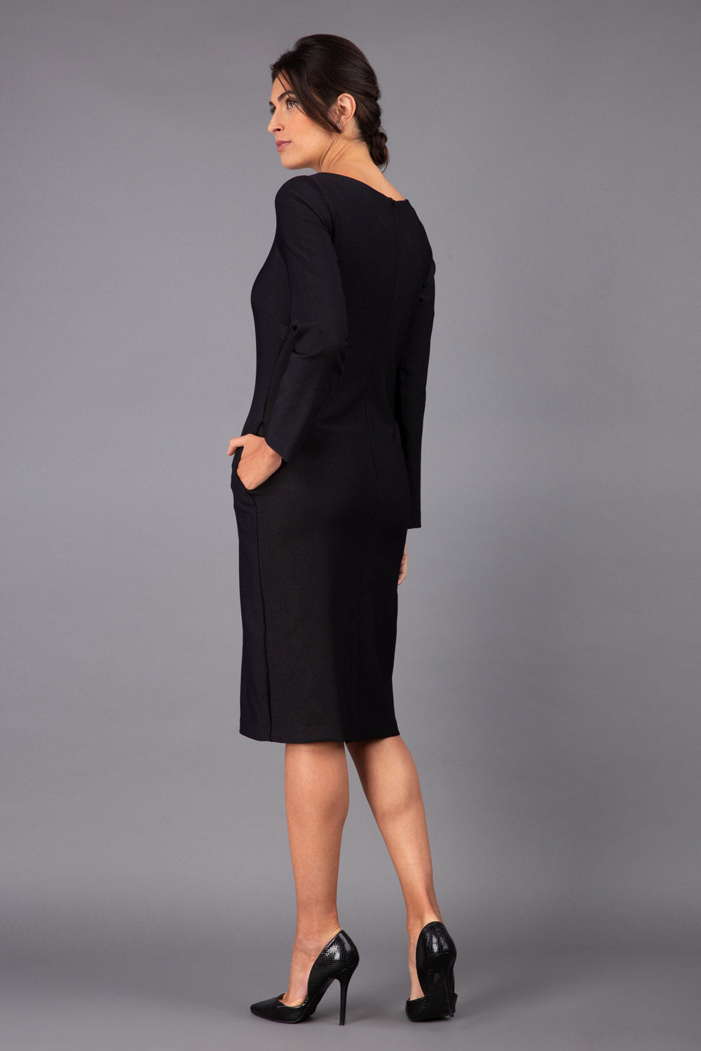 Seed Cora Long Sleeve Shift Dress Black / S Seed Cora Long Sleeve Shift Dress Black / S