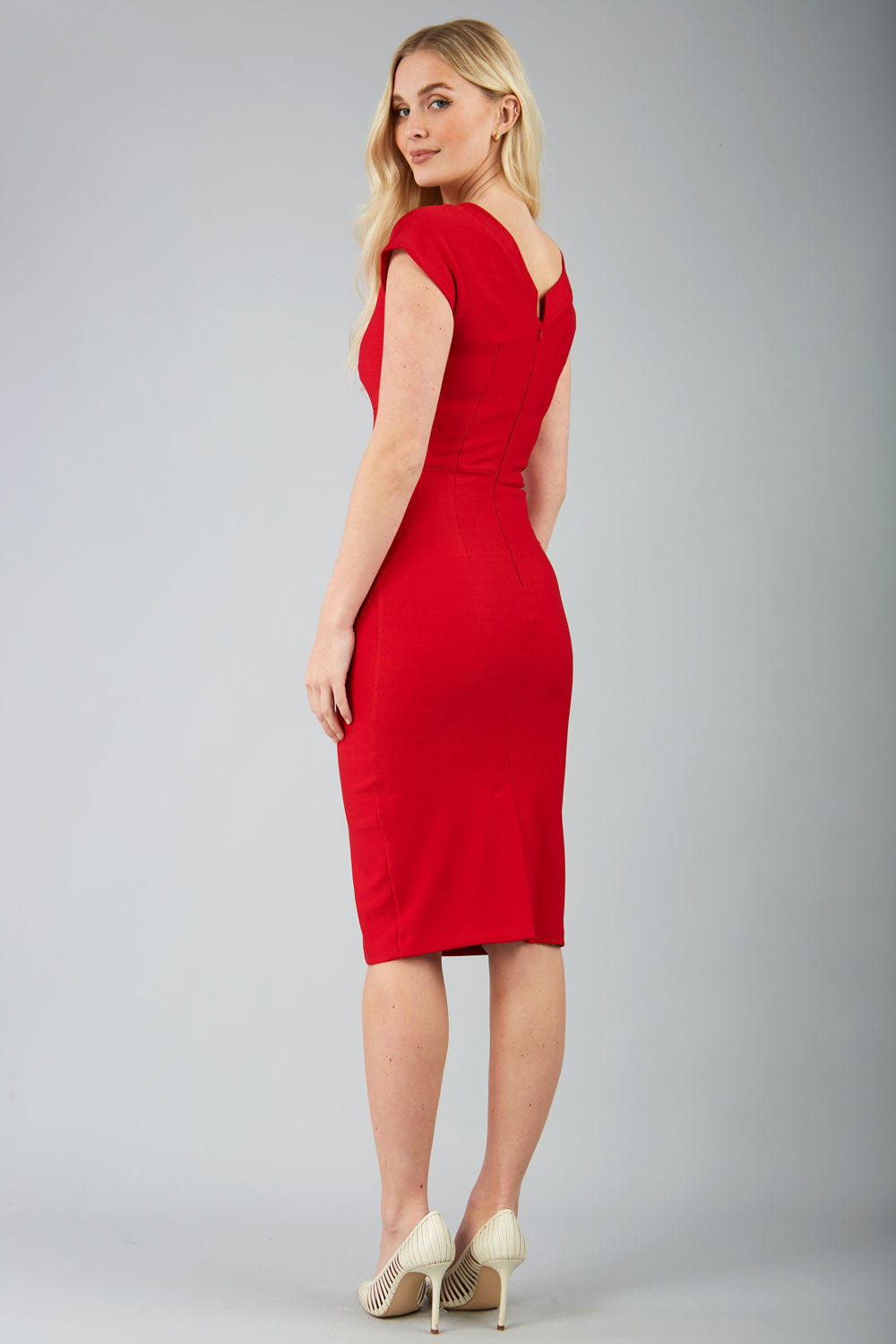 Seed Leela Rounded Neckline Cap Sleeved Dress 