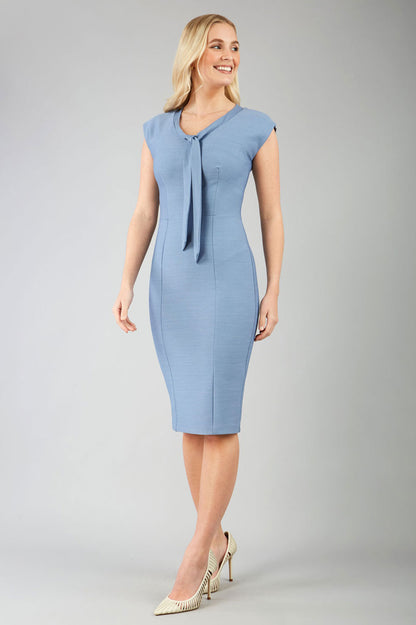 Seed Lucca Tie Detail Cap Sleeved Pencil Dress 