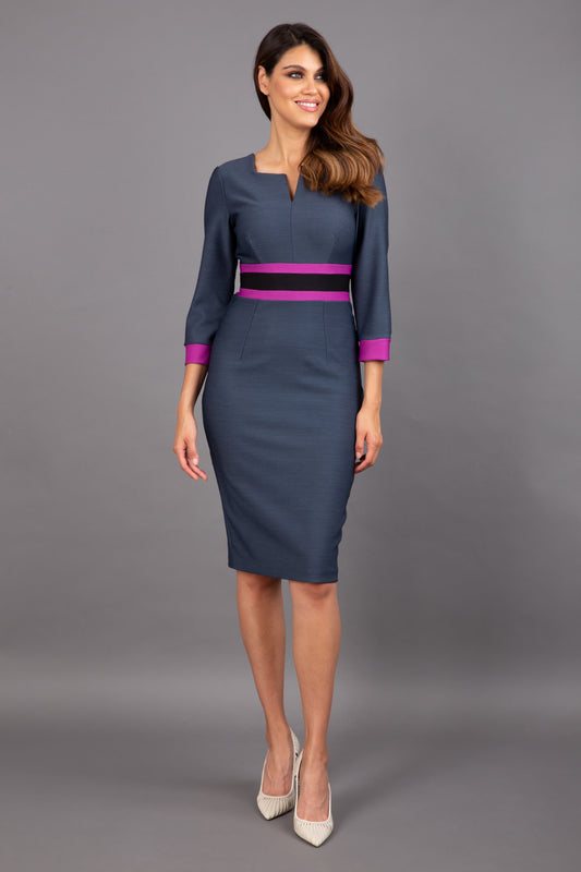 Seed Paeonia Contrast Pencil Dress 