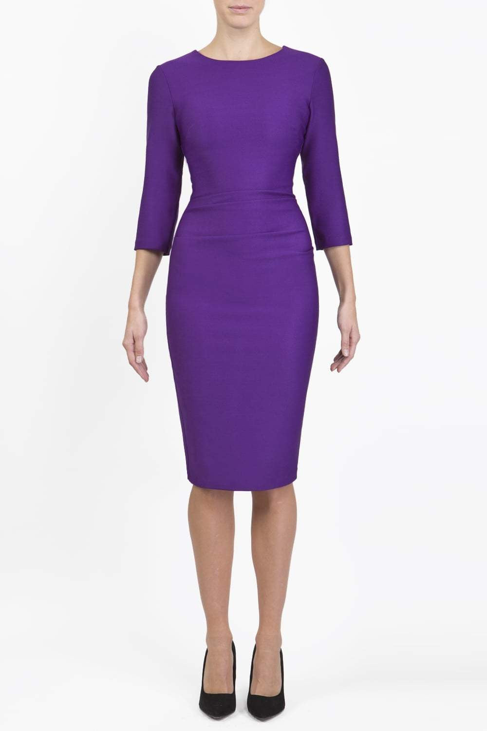 Seed Thornton Round Neck Three-quarter Sleeve Pencil Dress 