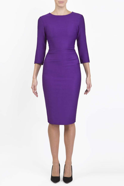 Seed Thornton Round Neck Three-quarter Sleeve Pencil Dress 