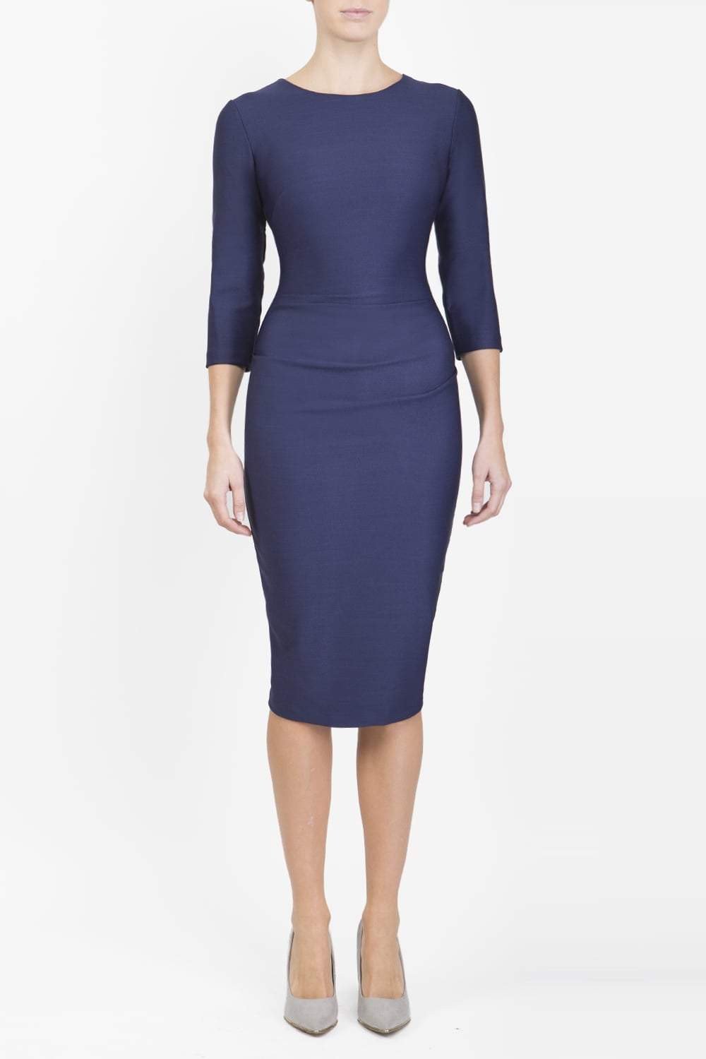 Seed Thornton Round Neck Three-quarter Sleeve Pencil Dress 