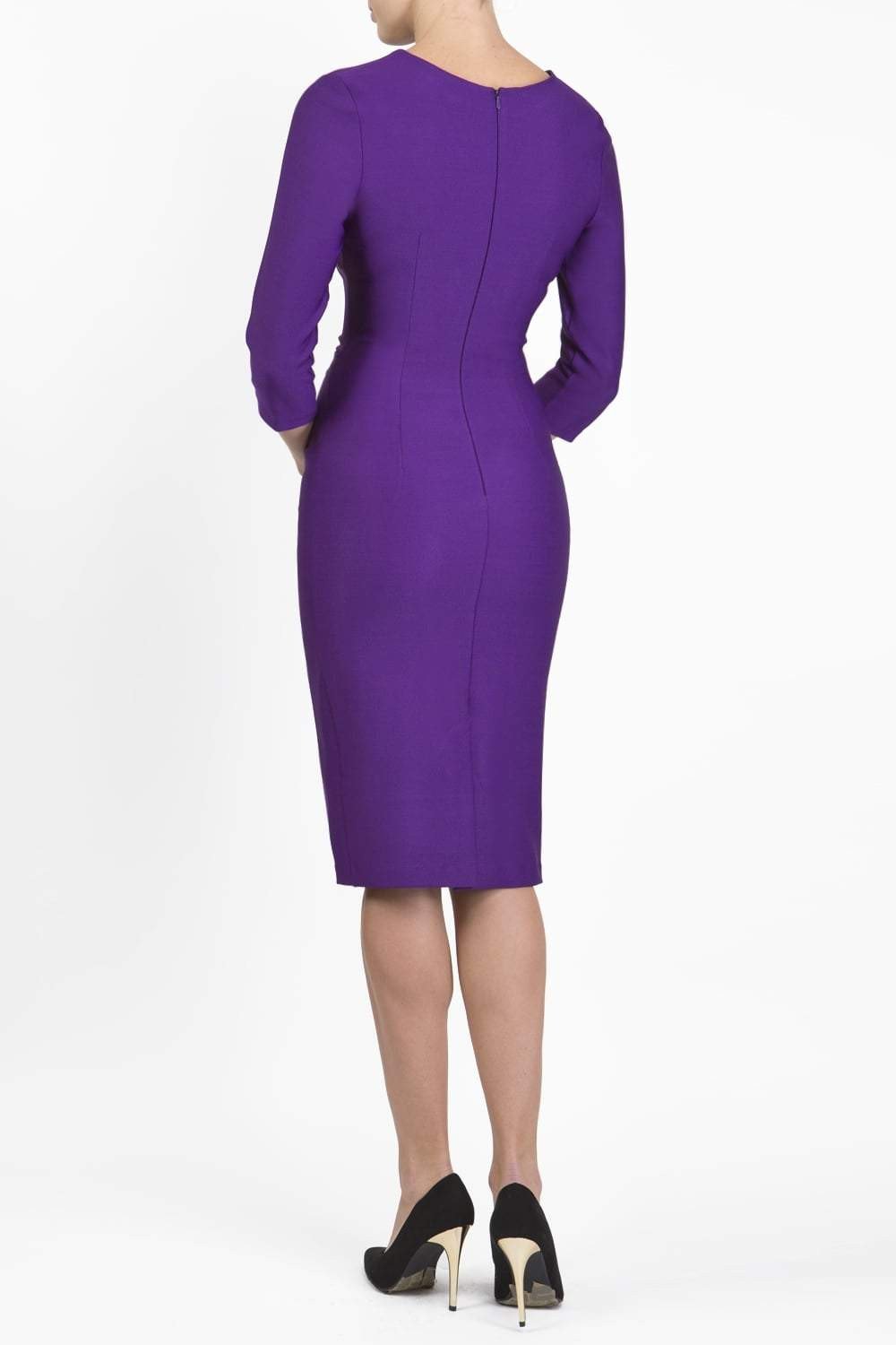 Seed Thornton Round Neck Three-quarter Sleeve Pencil Dress 