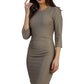 Seed Thornton Round Neck Three-quarter Sleeve Pencil Dress 