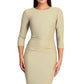 Seed Thornton Round Neck Three-quarter Sleeve Pencil Dress 