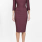 Seed Thornton Round Neck Three-quarter Sleeve Pencil Dress 