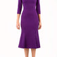 Senne Three-quarter Sleeve Fishtail Dress 