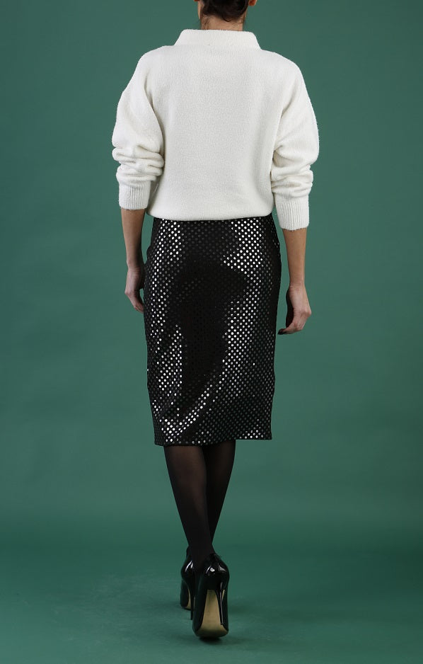 Starlet Stretch Knee Length Sequin Skirt 