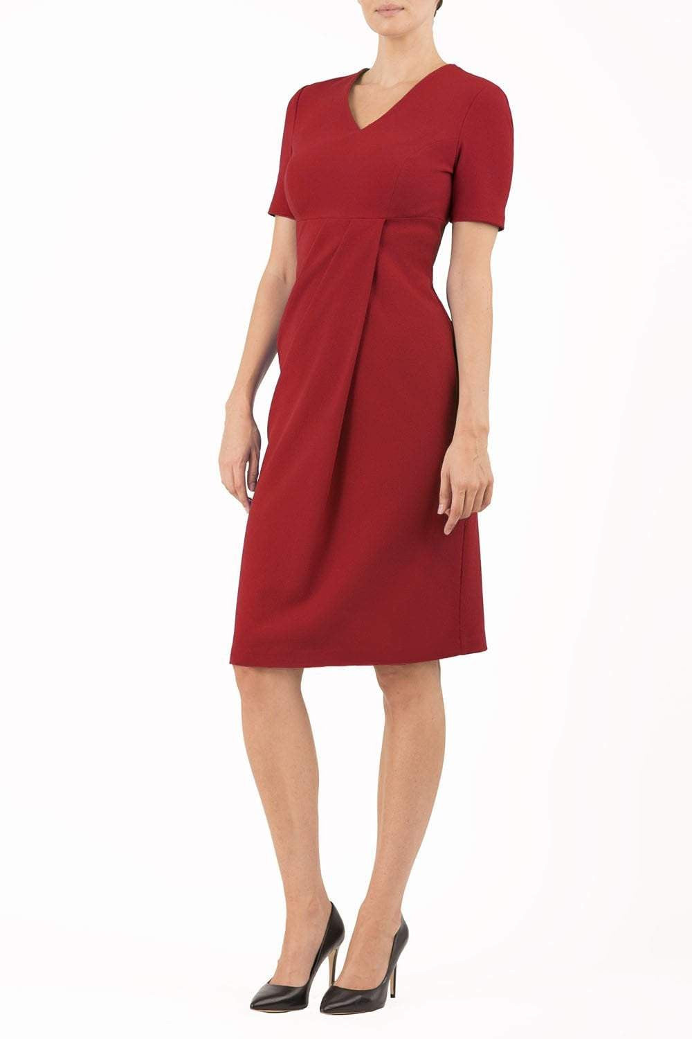 Tregony Short Sleeve V Neck Pencil Dress 