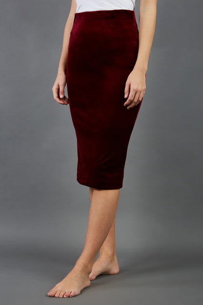 Triste Velvet Pencil Skirt 