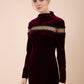 Trocadero Long Sleeve Velvet Pencil Dress 