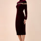 Trocadero Long Sleeve Velvet Pencil Dress 