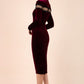 Trocadero Long Sleeve Velvet Pencil Dress 