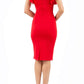 Bodiam Bodycon Pencil Dress with frill sleeves in knee length back image