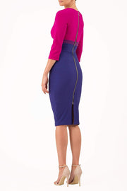 Nadia 3/4 Sleeve Colour Block Dress