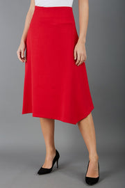 divacatwalk highfield midi a-line skirt in scarlet red front
