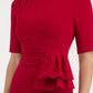 Model wearing the Diva Lynette dress in pencil dress design in scarlet red front image