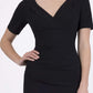 Model wearing the Diva Opal dress in pencil dress design in black front image