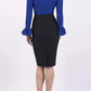 Model wearing the Diva Pacific top  in cobalt blue colour back image