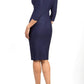 Model wearing the Seed Agatha in pencil dress design in navy blue back image