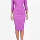 Model wearing the Seed Agatha in pencil dress design in magenta mist front image